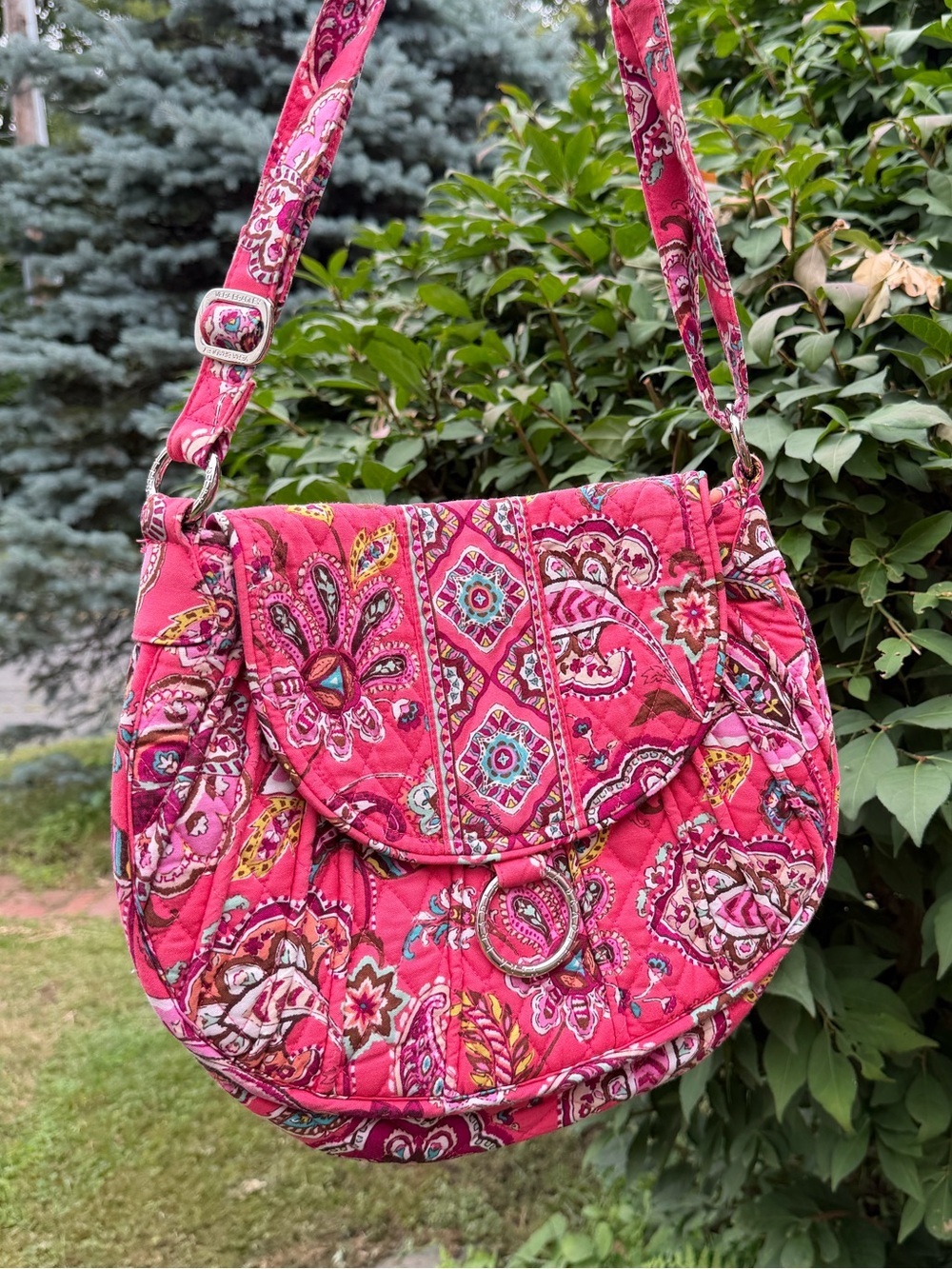 Vera Bradley Saddle Up Crossbody Call Me Coral Retired 2010 EUC Y2K Bag
